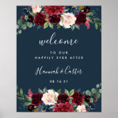 Poster Accueil du Mariage de fleurs radieuses (Devant)