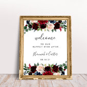 Poster Accueil du Mariage de fleurs radieuses