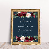 Poster Accueil du Mariage de fleurs radieuses