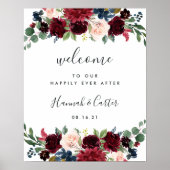 Poster Accueil du Mariage de fleurs radieuses (Devant)