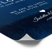 Poster Accueil du Mariage de Night Bleue & Argent (Coin)