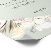 Poster Accueil du Mariage du cadre de feuillage Terre (Coin)