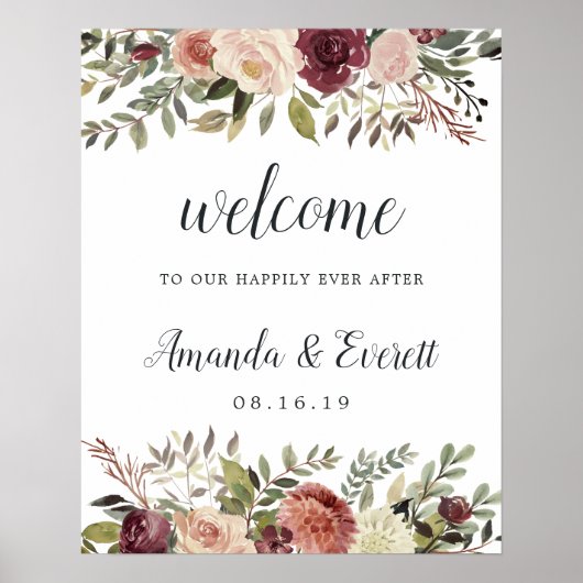 Poster Accueil du Mariage Rustique Bloom (Devant)