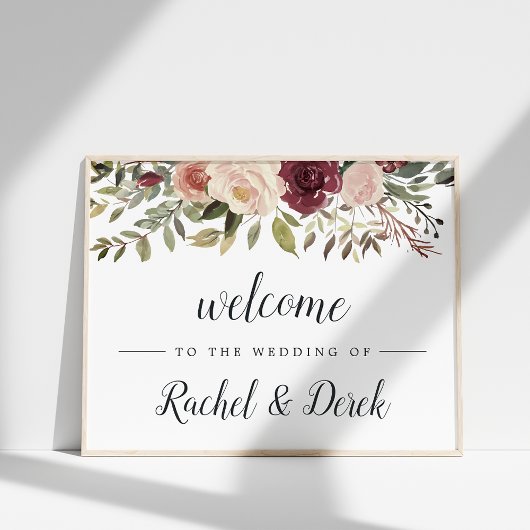 Poster Accueil du Mariage Rustique Bloom