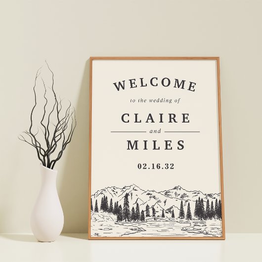 Poster Accueil du Mariage Sketch Mountain