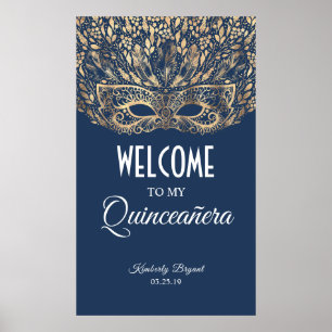 Poster Accueil du masque d'or Quinceañera
