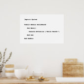 Poster Accueil du monde de Visual Basic Hello (Cuisine)