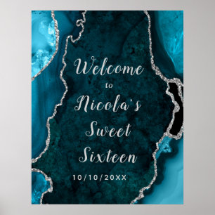 Poster Accueil du Sweet sixteen d'Agate turquoise et Arge