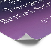 Poster Accueil élégant de mariage avec des fleurs violett (Coin)