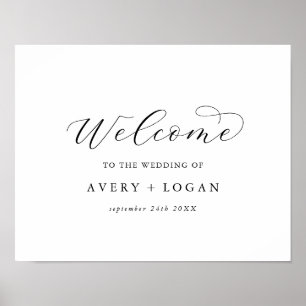 Poster Accueil élégant du Mariage de script