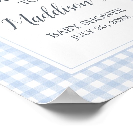 Poster Accueil En vichy bleu classique (Coin)