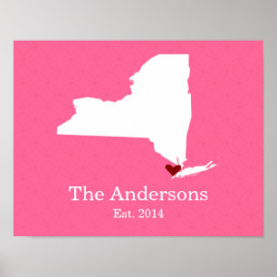 Poster Accueil est là où se trouve votre coeur - New York