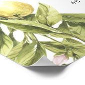 Poster Accueil Fête des mariées citron jaune à la main (Coin)