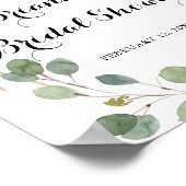 Poster Accueil Fête des mariées géométrique de verdure (Coin)