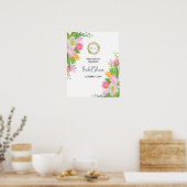 Poster Accueil Fête des mariées Tulipe rose Aquarelle (Cuisine)