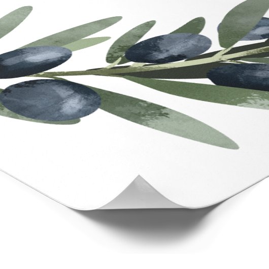 Poster Accueil feuille de verdure mariage (Coin)