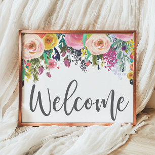 Poster Accueil floral