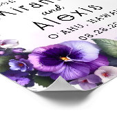 Poster Accueil floral à thème mauve et argenté (Coin)