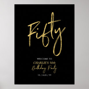 Poster Accueil Gold & Black Modern Anniversaire