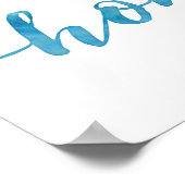 Poster Accueil home doux imprimé d'affiche vert et bleu (Coin)