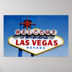Poster "Accueil le signe vers Las Vegas fabuleux"