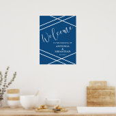Poster Accueil Mariage bleu moderne (Cuisine)