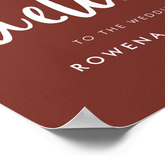 Poster Accueil Mariage en terre cuite moderne et élégant (Coin)