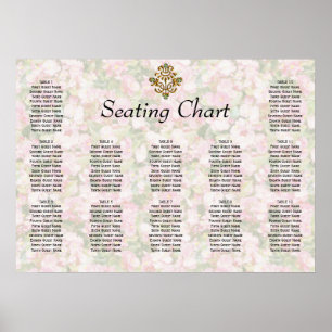 Poster Accueil Mariage Floral Bijoux Doré Siège