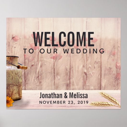 Poster Accueil mariage Lait rustique Can (Devant)