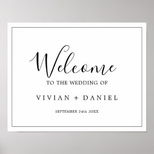 Poster Accueil Mariage minimaliste