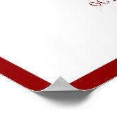 Poster Accueil Mariage minimaliste classique rouge (Coin)