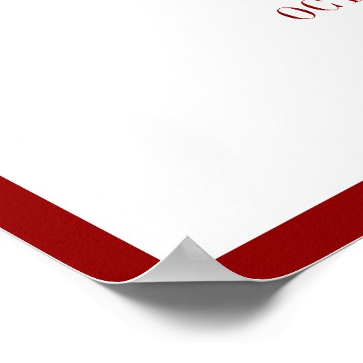 Poster Accueil Mariage minimaliste classique rouge (Coin)