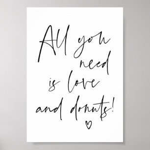 Poster Accueil Mariage moderne Amour et beignets Accueil