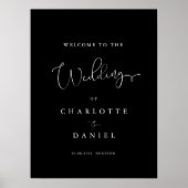 Poster Accueil mariage moderne, minimal, blanc (Devant)