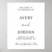 Poster Accueil Mariage moderne Nous sommes si heureux que (Devant)