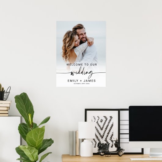 Poster Accueil Mariage photo moderne élégant (Bureau à domicile)