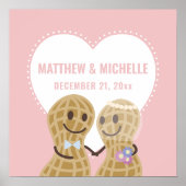 Poster Accueil Mariage rose Élégant (Devant)