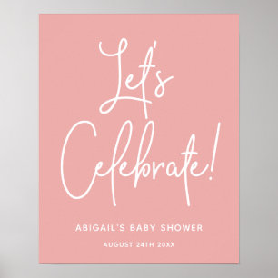 Poster Accueil minimaliste Dusty Rose Rose