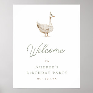 Poster Accueil minimaliste pour la fête d'anniversaire de