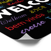 Poster Accueil moderne Coloré Noir Nombreuses langues (Coin)