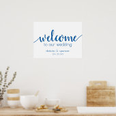 Poster Accueil modifiable simple | French Blue Any Event (Cuisine)