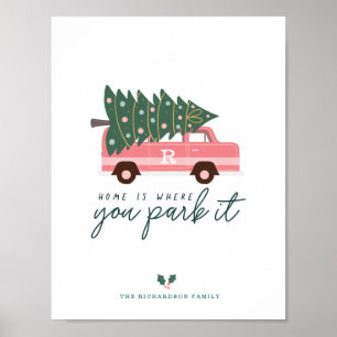 Poster Accueil Où Vous Le Garez Pink Van Christmas Tree