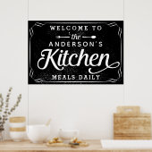 Poster Accueil personnalisé en noir à l'enseigne de cuisi (Cuisine)