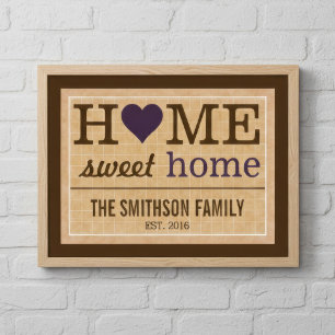 Poster Accueil personnalisé Sweet Home Accueil Famille Bi