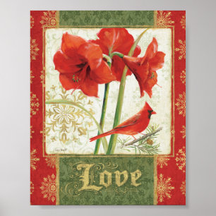 Poster Accueil pour Noël Amaryllis Amour