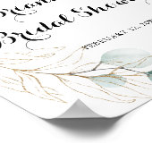 Poster Accueil Rustique Eucalyptus Gold Fête des mariées (Coin)