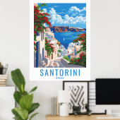 Poster Accueil Santorin : Santorin Grèce (Bureau à domicile)