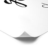 Poster Accueil simple | Coeur de script noir modifiable (Coin)