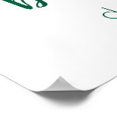 Poster Accueil simple | Coeur vert Customisé (Coin)