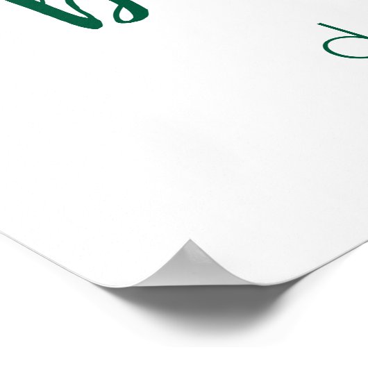 Poster Accueil simple | Coeur vert Customisé (Coin)